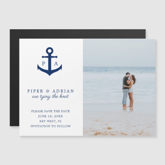 Faire-part de date de mariage avec monogramme d'an (Devant / Derrière)