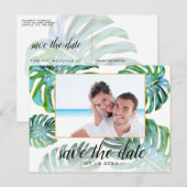 Faire-Part de Date de Mariage avec Photo de Feuill (Devant / Derrière)