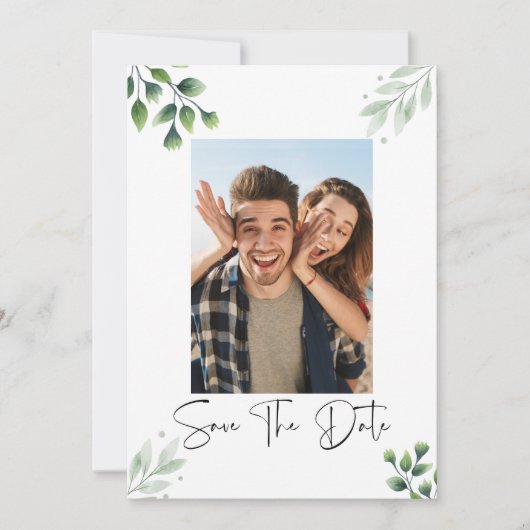 Faire-part de date de mariage avec photo de verdur (Devant)