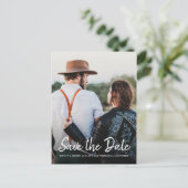 Faire-Part de Date de Mariage avec Photo et Écritu (Debout devant)