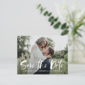 Faire-part de date de mariage avec photo et lettra (Debout devant)