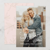 Faire-part de date de mariage avec superposition d (Devant / Derrière)