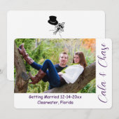 Faire-part de date de mariage avec un script moder (Devant / Derrière)