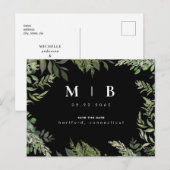 Faire-part de date de mariage contemporain à monog (Devant / Derrière)
