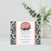 Faire-part de date de mariage Damask & Birds (Debout devant)