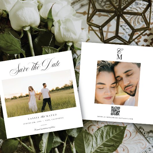 Faire-part de date de mariage élégant avec monogra
