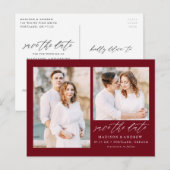 Faire-part de date de mariage Elegant Script Bourg (Devant / Derrière)