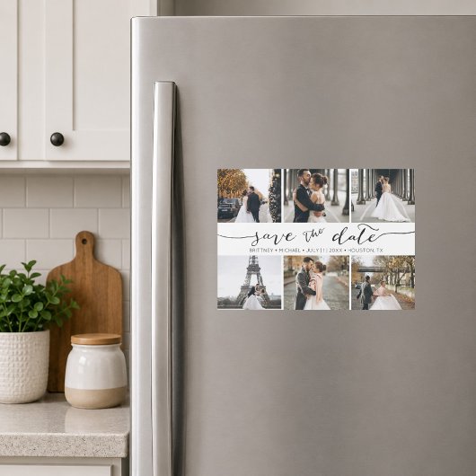 Faire-part de date de mariage en collage de photos