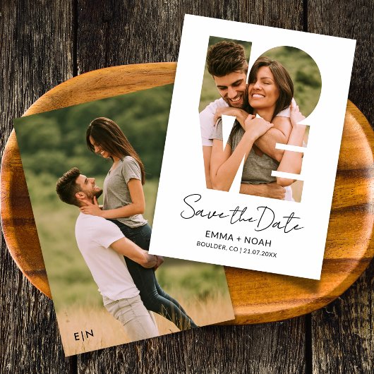 Faire-part de date de mariage en collage photo mod