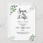 Faire-part de date de mariage en fuite dans la ver (Devant)