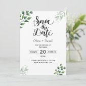 Faire-part de date de mariage en fuite dans la ver (Debout devant)