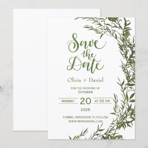 Faire-part de date de mariage évasion dans la verd