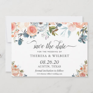 Faire-part de date de mariage Floral Automne Rusti