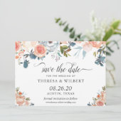 Faire-part de date de mariage Floral Automne Rusti (Debout devant)