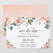 Faire-part de date de mariage Floral Automne Rusti (Devant / Derrière)