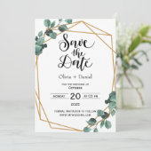 Faire-part de date de mariage fuite végétation (Debout devant)