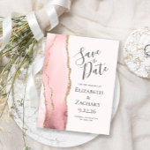 Faire-part de date de mariage moderne Agate Blush
