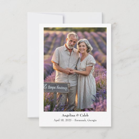 Faire-Part de Date de Mariage Moderne et Fantaisis (Devant)