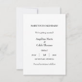 Faire-Part de Date de Mariage Moderne et Fantaisis (Dos)