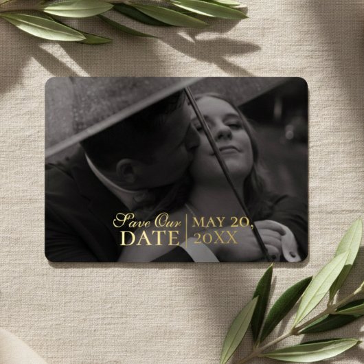 Faire-part de date de mariage moderne marron mouss