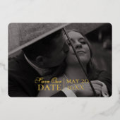 Faire-part de date de mariage moderne marron mouss (Recto)