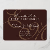 Faire-part de date de mariage moderne marron mouss (Verso)