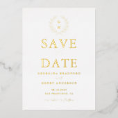 Faire-part de date de mariage Monogramme Couronne (Recto)