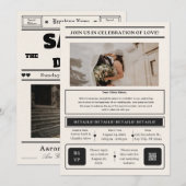 Faire-Part de Date de Mariage Personnalisable sur (Devant / Derrière)