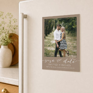 Faire-part de date de mariage personnalisé taupe