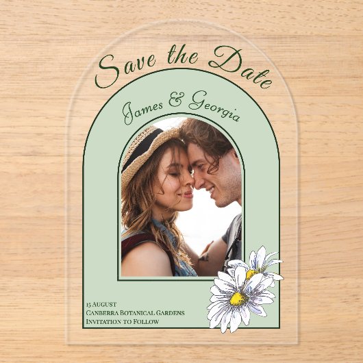 Faire-part de date de mariage photo avec arche de (Recto)