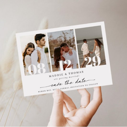 Faire-part de date de mariage photo moderne minima