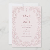 Faire-part de date de mariage Rose Pâle (Devant)