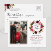 Faire-part de date de mariage rustique avec photo (Devant / Derrière)