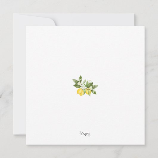 Faire-part de date de Minimal Lemon Greenery (Dos)