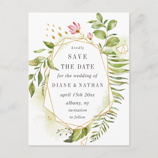 Faire-part de date de sauvagement à l'aquarelle av (Devant)