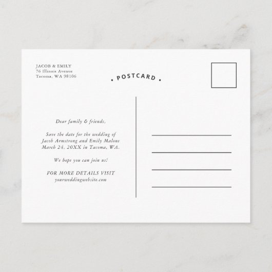 Faire-part de date de sauvegarde avec superpositio (Dos)