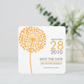 Faire-part de date de sauvegarde Dandelion Orange (Debout devant)