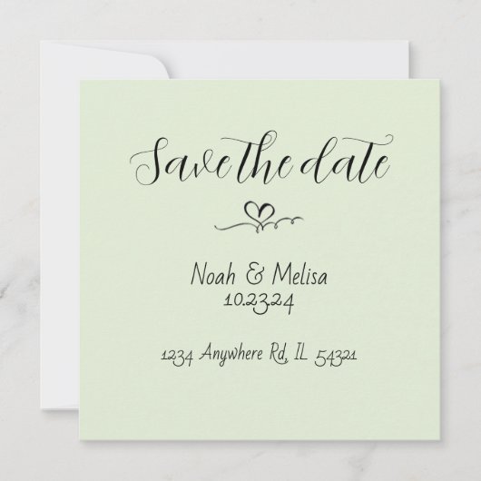 Faire-part de date de sauvegarde de calligraphie é (Devant)