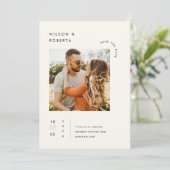 Faire-part de date de sauvegarde de coeur minimali (Debout devant)