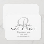 Faire-part de date de sauvegarde de monogramme cla (Devant / Derrière)