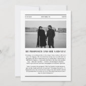 Faire-Part de Date de Sauvegarde de Style de Journ (Dos)