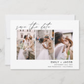 Faire-part de date de sauvegarde élégant avec 4 ph (Devant)