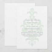 Faire-part de date de sauvegarde en damas subtil v (Devant / Derrière)