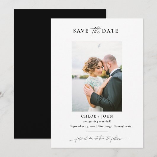 Faire-part de date de sauvegarde simple et moderne (Devant / Derrière)