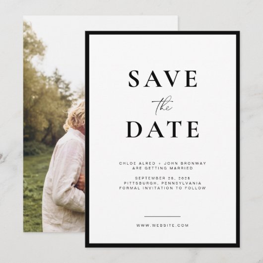 Faire-part de date de sauvegarde simple et moderne (Devant / Derrière)