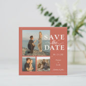 Faire-part de date de Terracotta Moon Phase 3 Phot (Debout devant)