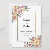 Faire-part de date limite de mariage à l'aquarelle (Devant)