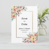 Faire-part de date limite de mariage à l'aquarelle (Debout devant)
