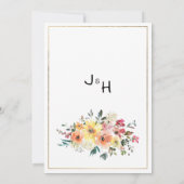 Faire-part de date limite de mariage à l'aquarelle (Dos)