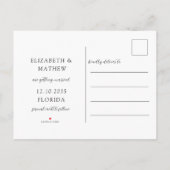 Faire-part de date moderne chic avec photo et feui (Dos)